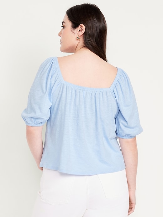 Image number 5 showing, Square-Neck Puff-Sleeve Top