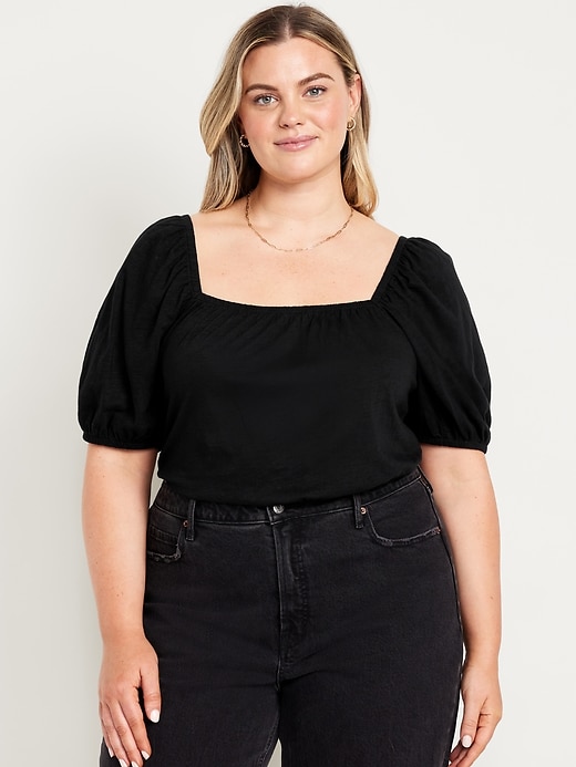 Image number 6 showing, Square-Neck Puff-Sleeve Top