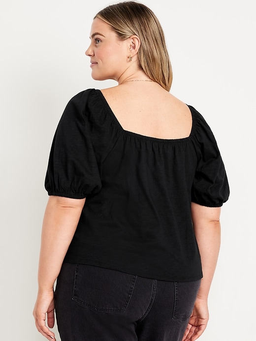 Image number 7 showing, Square-Neck Puff-Sleeve Top