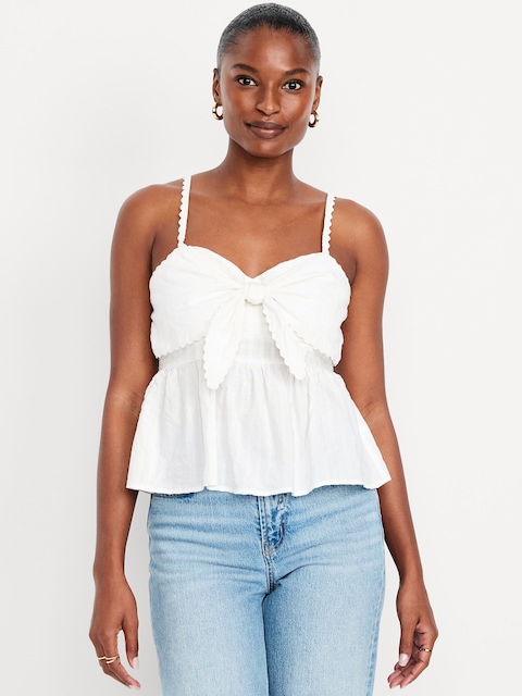 Fit & Flare Seersucker Peplum Top