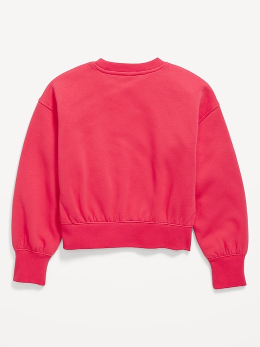 View large product image 2 of 2. Favorite Fleece Oversized Graphic Sweatshirt for Girls