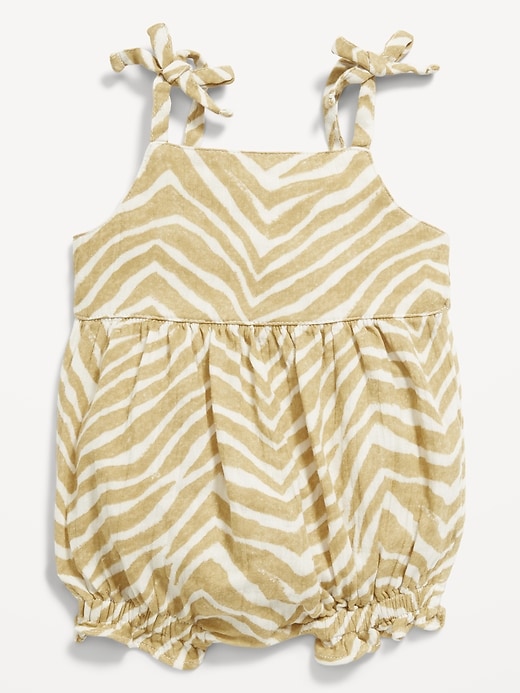 View large product image 1 of 2. Printed Sleeveless Double-Weave One-Piece Romper for Baby