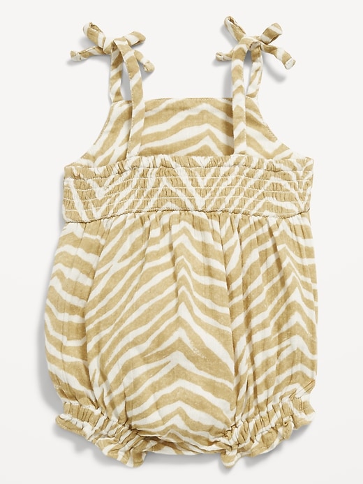 View large product image 2 of 2. Printed Sleeveless Double-Weave One-Piece Romper for Baby