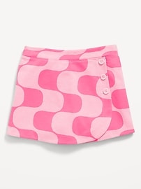 View large product image 4 of 5. Printed Wrap-Front Jacquard-Knit Skort for Girls