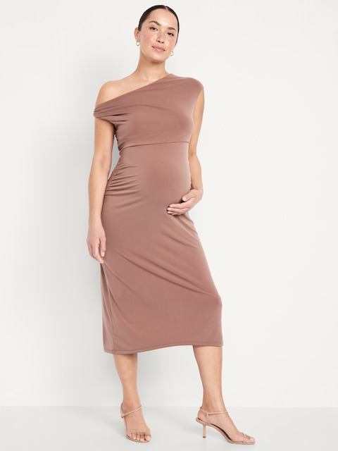 The Occasion by Old Navy Maternity Asymmetrical Shoulder Maxi Dress