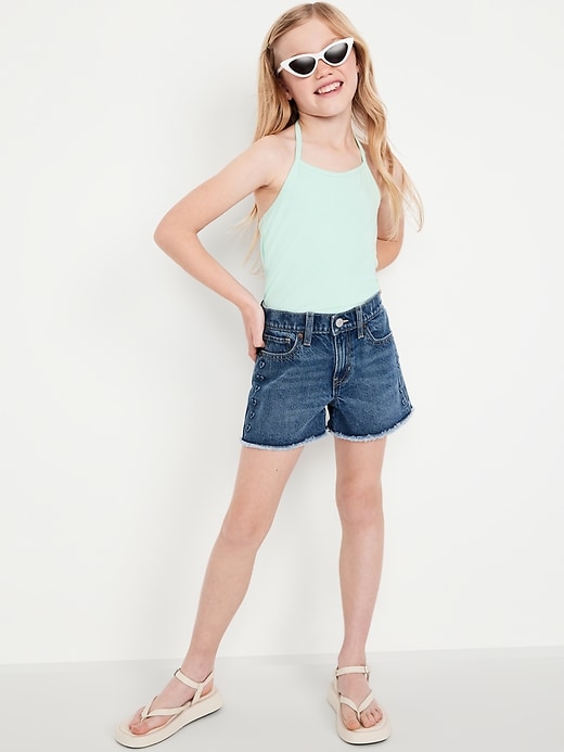 Image number 3 showing, High-Waisted Frayed-Hem Jean Shorts for Girls
