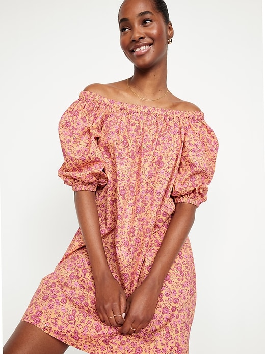 Image number 3 showing, Floral Mini Swing Dress