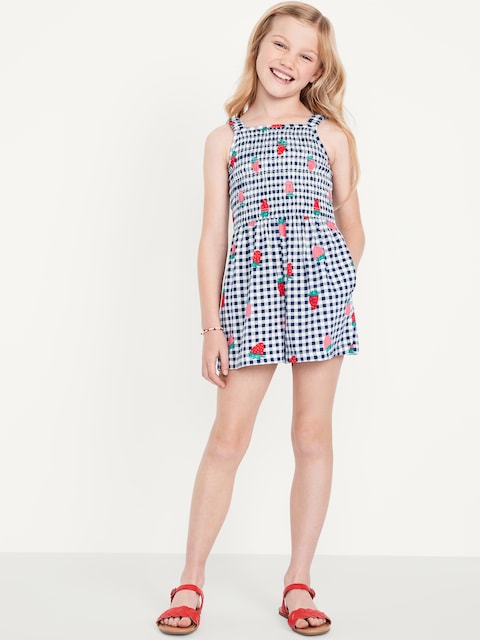 Sleeveless Smocked Romper for Girls