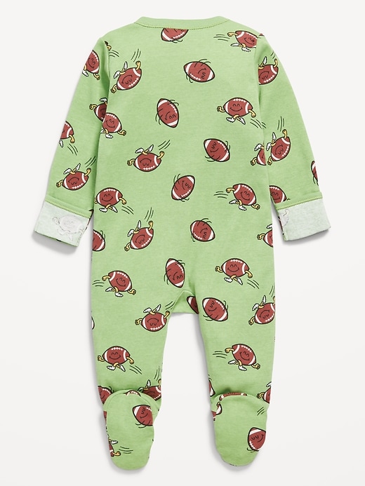 View large product image 2 of 3. Snug-Fit 2-Way-Zip Pocket Footed One-Piece for Baby