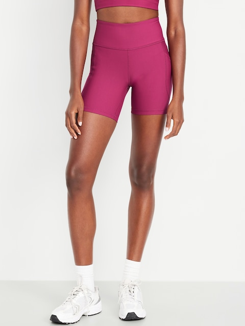PowerSoft Pocket Biker Shorts -- 6-inch inseam - Pink