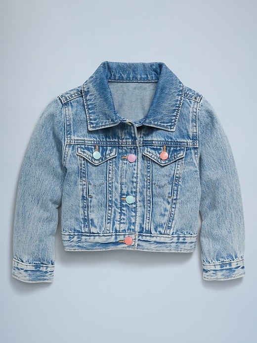 Image number 3 showing, Cropped Trucker Jean Jacket for Toddler Girls