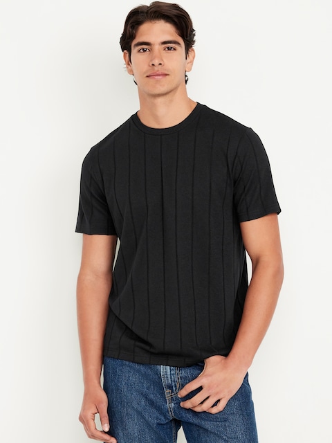 Crew-Neck Ribbed T-Shirt