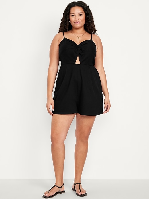 Image number 6 showing, Fit & Flare Twist-Front Cami Romper