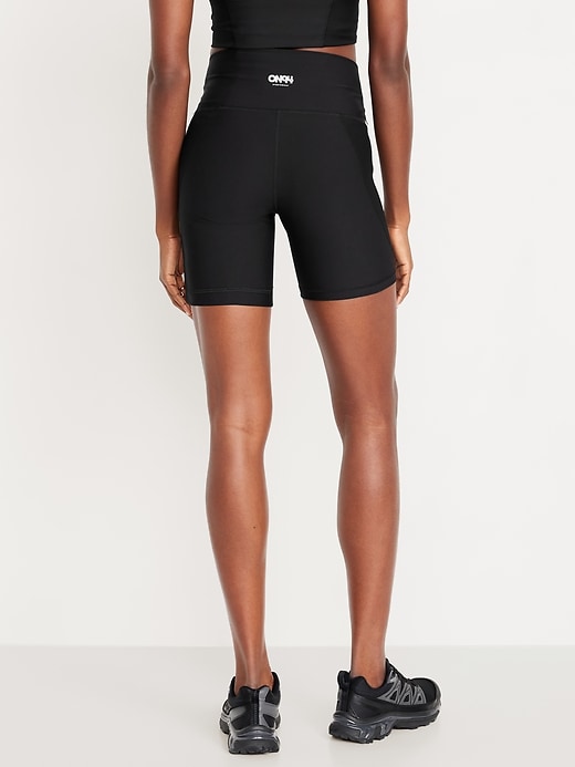 Image number 2 showing, High-Waisted PowerSoft Biker Shorts -- 6-inch inseam