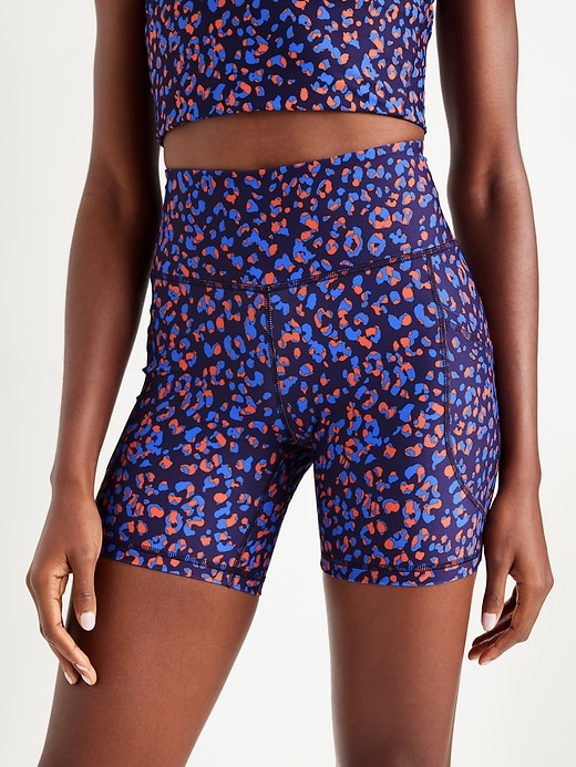 Image number 3 showing, High-Waisted PowerSoft Pocket Biker Shorts -- 6-inch inseam