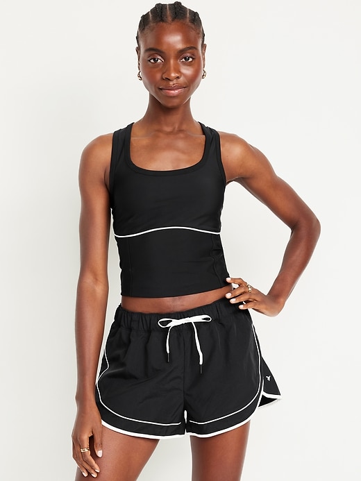 Image number 1 showing, PowerSoft Racerback Cropped Shell Tank