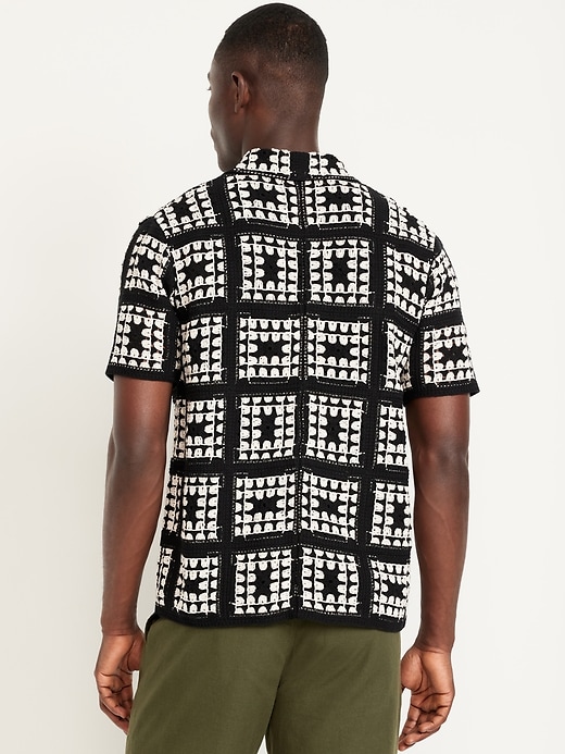 Image number 2 showing, Short-Sleeve Crochet Sweater