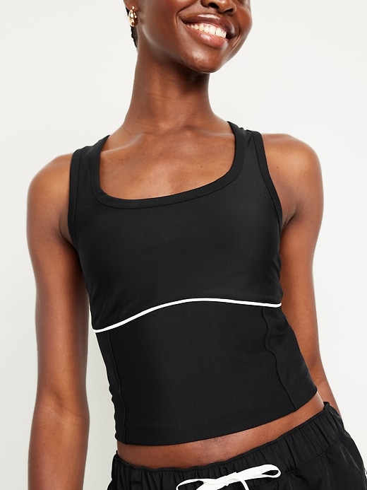 Image number 4 showing, PowerSoft Racerback Cropped Shell Tank