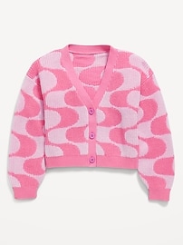 L'image numéro 2 présente Cardigan en tricot côtelé à motif pour fille