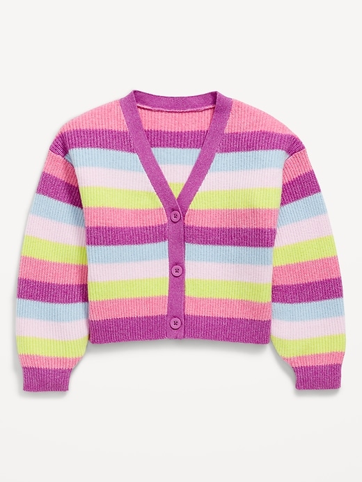 View large product image 2 of 2. Printed Button-Front Cardigan Sweater for Girls