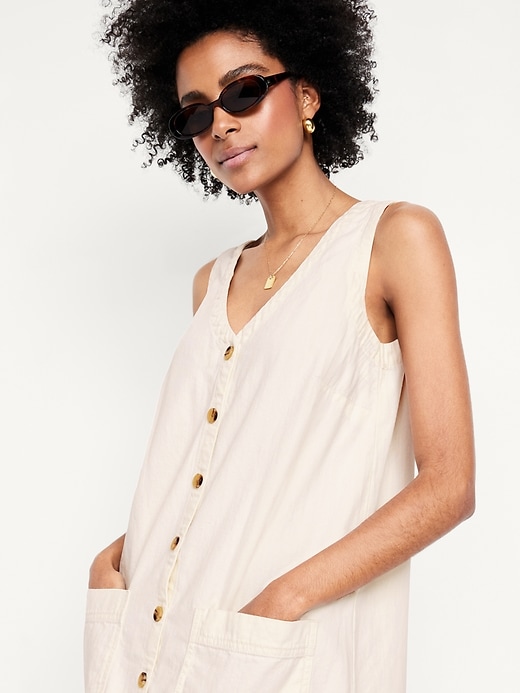 Image number 3 showing, Sleeveless Button-Front Mini Dress