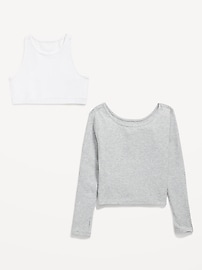 View large product image 4 of 4. 2-In-1 Ribbed Performance Top for Girls