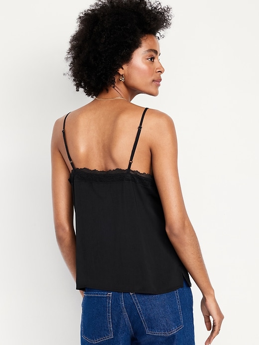 Image number 2 showing, Lace-Trim Satin Cami Top