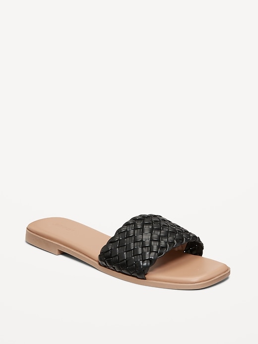 Image number 1 showing, Woven Knot Slide Sandals