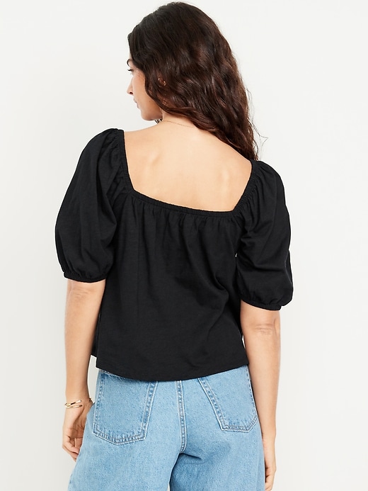 Image number 2 showing, Square-Neck Puff-Sleeve Top