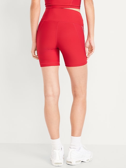 Image number 2 showing, High-Waisted PowerSoft Biker Shorts -- 6-inch inseam