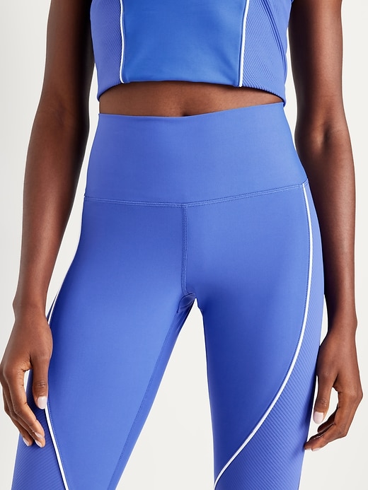 Image number 3 showing, High-Waisted PowerSoft Rib Mix 7/8 Leggings