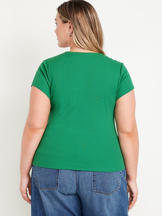 Image number 7 showing, Square-Neck Ribbed T-Shirt