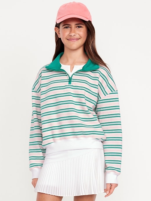 View large product image 1 of 3. Oversized Quarter-Zip Sweatshirt for Girls