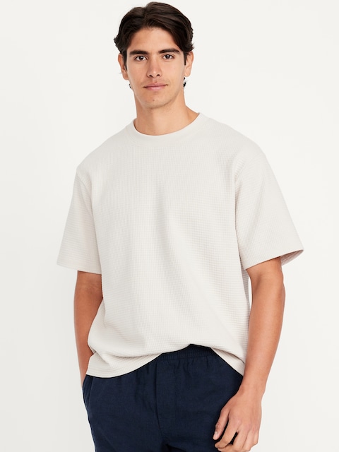 Waffle-Knit T-Shirt - White