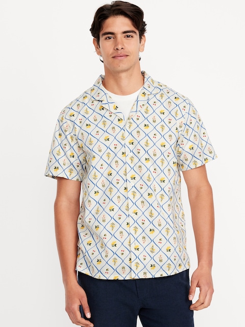 Short-Sleeve Printed Camp Shirt - Multi