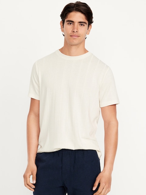 Crew-Neck Ribbed T-Shirt