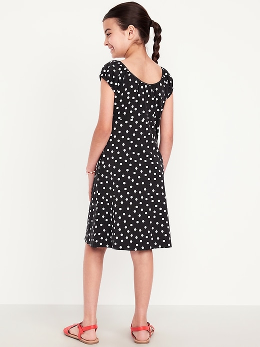 View large product image 2 of 4. Printed Short-Sleeve Henley Dress for Girls