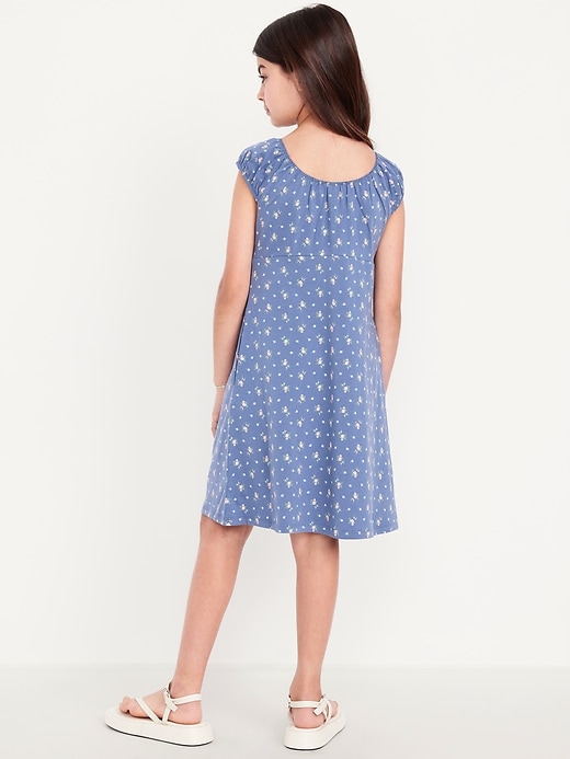 View large product image 2 of 4. Printed Short-Sleeve Henley Dress for Girls