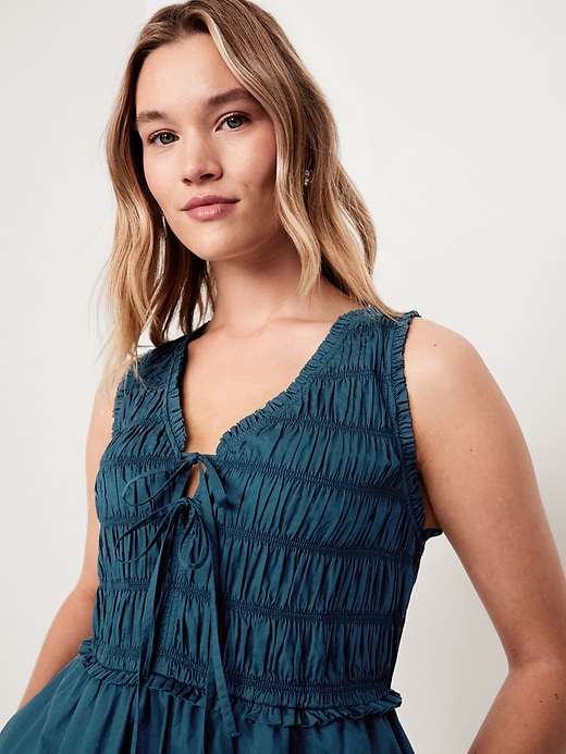 Image number 4 showing, Fit & Flare Smocked Bodice Mini Dress