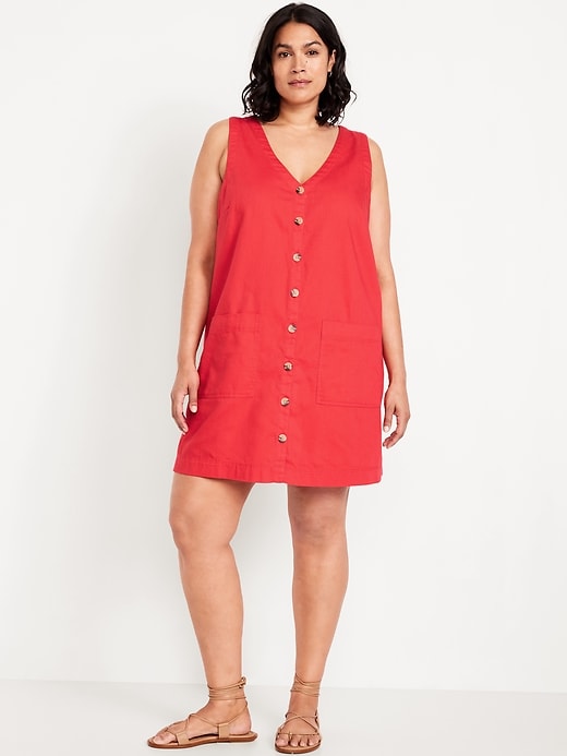 Image number 6 showing, Sleeveless Button-Front Mini Dress