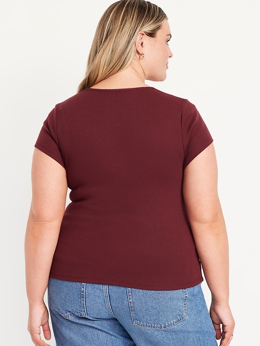 Image number 7 showing, Square-Neck Ribbed T-Shirt