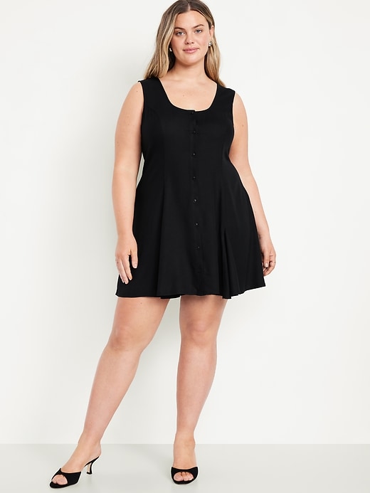 Image number 6 showing, Sleeveless Crepe Button-Front Mini Dress