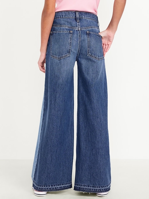 View large product image 2 of 5. Super Baggy Two-Tone Wide-Leg Jeans for Girls