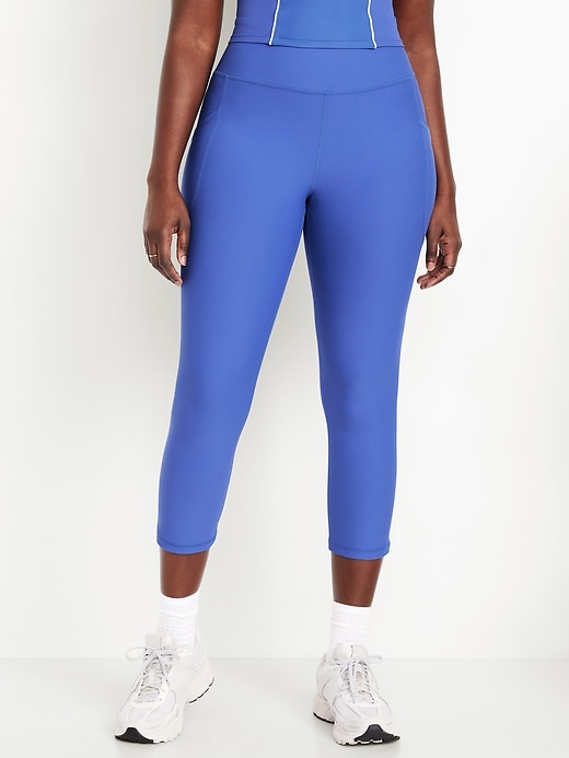 Image number 4 showing, High-Waisted PowerSoft Crop Pocket Leggings