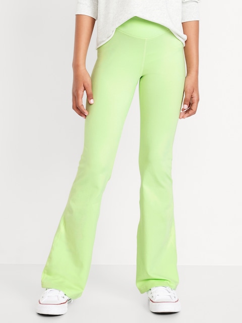 High-Waisted PowerChill Crossover Flared Leggings for Girls