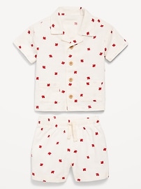 Image number 2 showing, Printed Linen-Blend Shirt and Shorts Set for Baby
