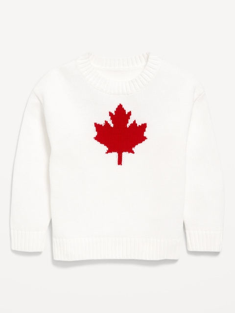 Long-Sleeve Flag-Graphic Sweater for Toddler Girls