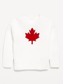 Image number 1 showing, Long-Sleeve Flag-Graphic Sweater for Toddler Girls