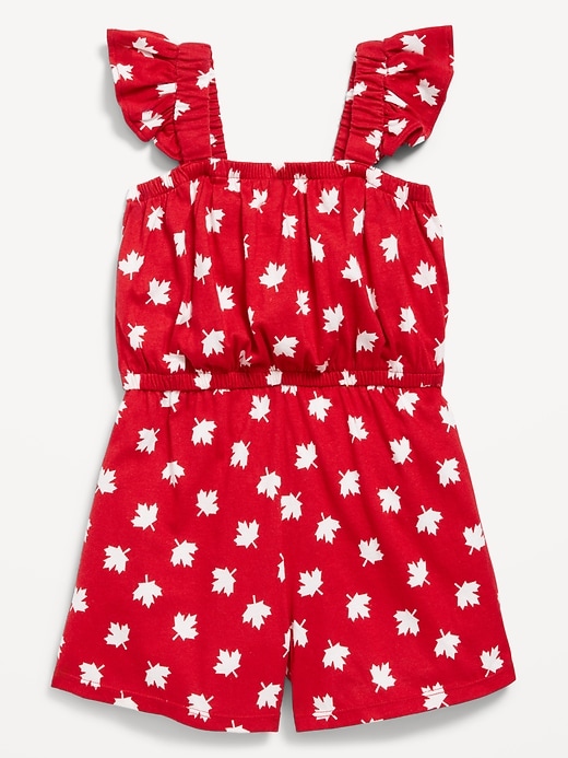 View large product image 1 of 1. Printed Sleeveless Romper for Toddler Girls
