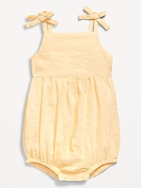 Image number 1 showing, Sleeveless Tie-Knot One-Piece Romper for Baby